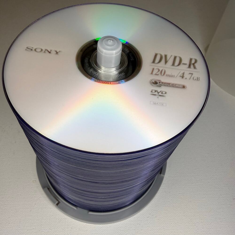 Sony AccuCORE DVD-R 96 Disc Lot 4.7GB 120 Min 16x Blank Media Spindle